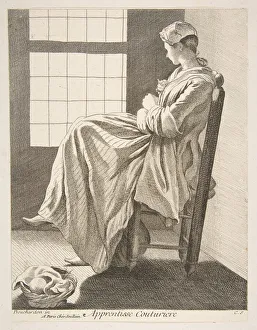 Apprentice Gallery: Sewing Apprentice, 1737. Creator: Caylus, Anne-Claude-Philippe de