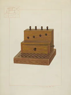 Edward L Loper Prints: Sewing Kit and Spool Box, c. 1938. Creator: Edward L Loper