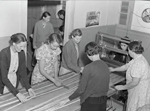 Loom Prints: In the sewing room, Shafter camp for migrants (FSA)