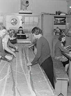 Loom Prints: In the sewing room, Shafter camp for migrants (FSA) California