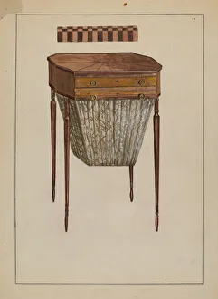 Bessie Forman Prints: Sewing Table, c. 1939. Creator: Bessie Forman