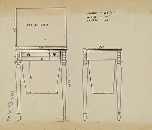 Sewing and Work Table, 1935/1942. Creator: Unknown
