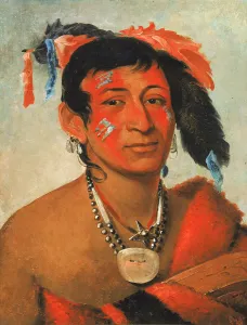 Sha-wá-no, The South, a Noted Warrior, 1831. Creator: George Catlin Sha-wá-no, The South, a Noted Warrior, 1831. Creator: George Catlin