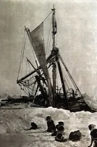 Expedition Prints: Shackleton Expedition, the ship Endurance imprisoned by the ice is slowly sinking