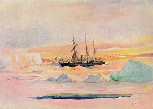 Shackleton Prints: Shackletons ship, the Nimrod, in McMurdo Sound, (1909), 1912. Artist: George Marston