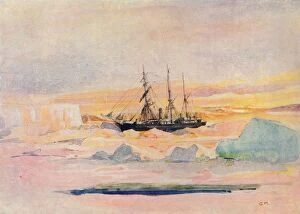 Trapped Collection: Shackletons ship, the Nimrod, in McMurdo Sound, (1909), 1912. Artist: George Marston