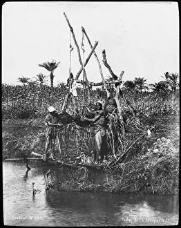 Shaduf Prints: A shaduf on the Nile, Egypt, c1890. Artist: G Lekegian
