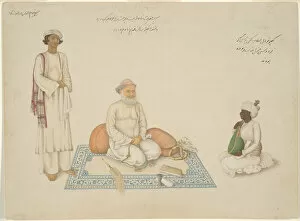 Reformer Collection: Shah Inayat Allah of Sind with his Musician Makkhu and his Attendant Shaykh Qiyam... c