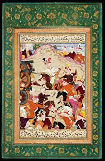 Shah Ismail I at the Battle of Chaldiran. Artist: Iranian master