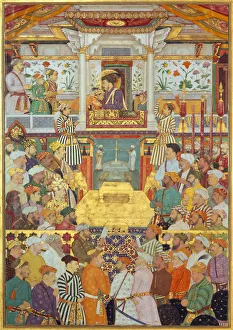 Gold Und White Colours On Paper Prints: Shah-Jahan. (From: Padshahnama)