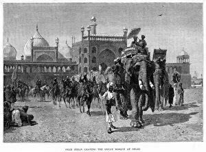 Shah Jehan leaving the Great Mosque at Delhi, c19th century.Artist: Edwin Lord Weeks