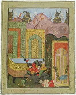 Epic Of Kings Prints: Shahnameh motif, c1400-1599. Creator: Unknown