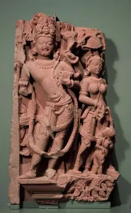 Sandstone Prints: A Shaiva Guardian Figure from a River Goddess Relief