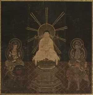 Shaka attended by Fugen and Monju, 1185-1333. Creator: Unknown
