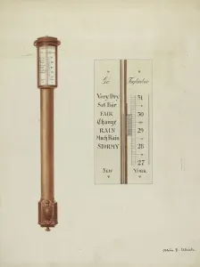 Item Gallery: Shaker Barometer, c. 1937. Creator: Alois E. Ulrich