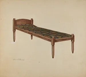 Mattress Prints: Shaker Bed, 1935 / 1942. Creator: Elbert S. Mowery