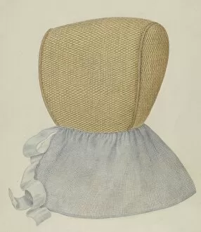 Watercolor And Graphite On Paper Collection: Shaker Bonnet, c. 1937. Creator: Alois E. Ulrich