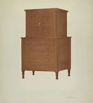 Shaker Prints: Shaker Cabinet, 1935/1942. Creator: George V. Vezolles
