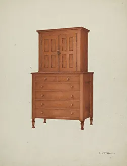 Shaker Prints: Shaker Cabinet, 1935/1942. Creator: George V. Vezolles