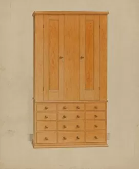 Linen Press Gallery: Shaker Cabinet with Drawers, c. 1936. Creator: Alfred H. Smith