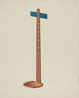 Candlestick Gallery: Shaker Candle Stand, c. 1937. Creator: Lon Cronk