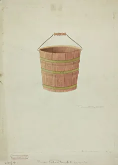 Shaker Prints: Shaker Cedar Bucket, 1941. Creator: T. Joyce