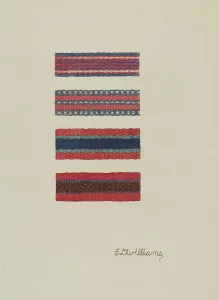 Plaits Prints: Shaker Chair Braids, 1935/1942. Creator: Edward D. Williams