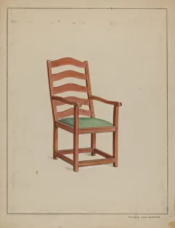 Francis Law Durand Prints: Shaker Chair, c. 1936. Creator: Francis Law Durand