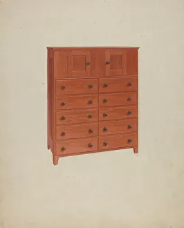 Linen Press Gallery: Shaker Chest of Drawers, c. 1937. Creator: Alfred H. Smith