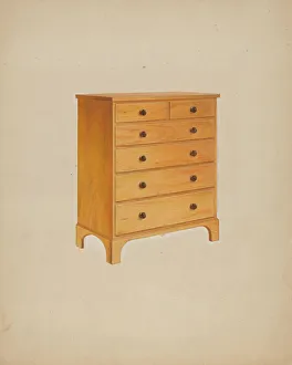 Practical Prints: Shaker Chest of Drawers, c. 1938. Creator: John W Kelleher