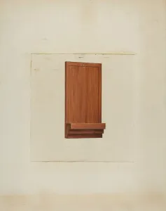 Wall Mounted Prints: Shaker Clock Hanger, c. 1936. Creator: Ray Holden