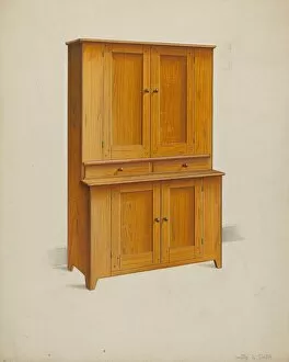 Linen Press Gallery: Shaker Cupboard, c. 1938. Creator: Alfred H. Smith