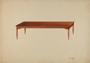 Cronk Lon Prints: Shaker Dining Table, c. 1941. Creator: Lon Cronk