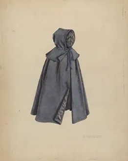 Dolls Prints: Shaker Dolls Cloak, c. 1939. Creator: Eleanor Gausser