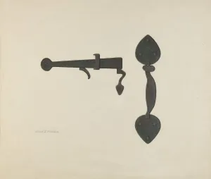 Mowery Prints: Shaker Door Latch, 1935 / 1942. Creator: Elbert S. Mowery