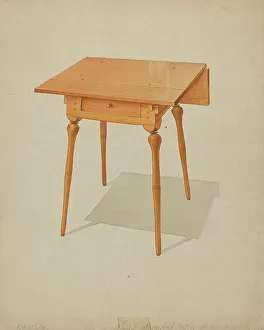 Drawer Prints: Shaker Drop-leaf Table, c. 1936. Creator: Howard Weld