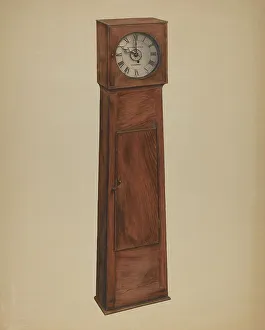 Shaker Prints: Shaker Grandmother Clock, 1935/1942. Creator: Orville Cline