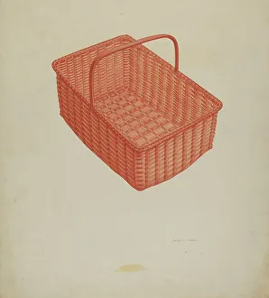 Shaker Prints: Shaker Laundry Basket, c. 1939. Creator: Orville A. Carroll