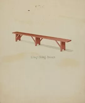 Shaker Long House Bench, 1935 / 1942. Creator: Lawrence Foster