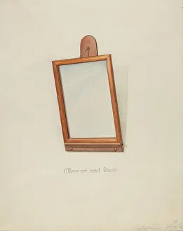 Muollo Prints: Shaker Looking Glass and Rack, 1935 / 1942. Creator: Victor F. Muollo