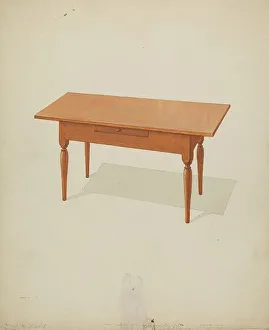 Shaker Prints: Shaker Low Table, c. 1936. Creator: Howard Weld