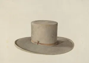 Mans Prints: Shaker Mans Hat, c. 1936. Creator: Ingrid Selmer-Larsen