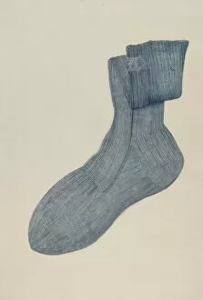 Alice Stearns Gallery: Shaker Mans Sock, c. 1936. Creator: Alice Stearns
