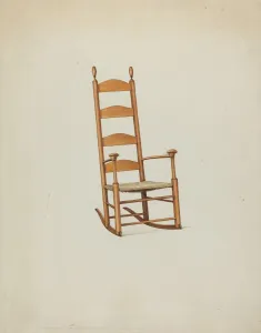 Holden Ray Prints: Shaker Mushroom Rocker, c. 1936. Creator: Ray Holden