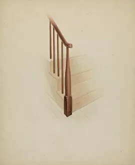 Bannisters Collection: Shaker Newel Post, c. 1937. Creator: Anne Ger