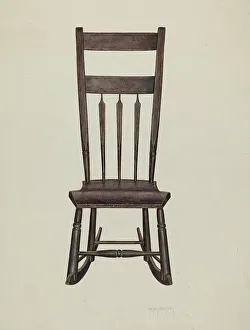 Shaker Prints: Shaker Nursing Chair, c. 1937. Creator: Helen Bronson