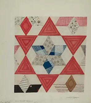 Star Shaped Gallery: Shaker Quilt Pattern, 1941. Creator: Ralph N. Morgan