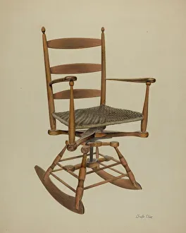 Shaker Rocking Chair, c. 1939. Creator: Orville Cline