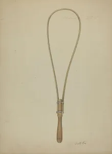 Shaker Prints: Shaker Rug Beater, c. 1939. Creator: Orville Cline