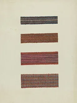 Shaker Prints: Shaker Rug Binding Tapes, c. 1937. Creator: Helen Dana